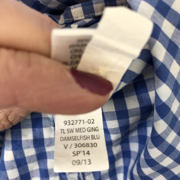 Banana Republic Men's Soft-Wash Tailored Slim-Fit Gingham Button-Down Shirt S - Picture 6 of 7